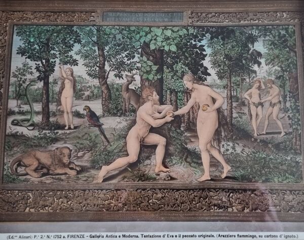 Suite de 2 photographies Fratelli Alinari Création et Tentation d’Ève