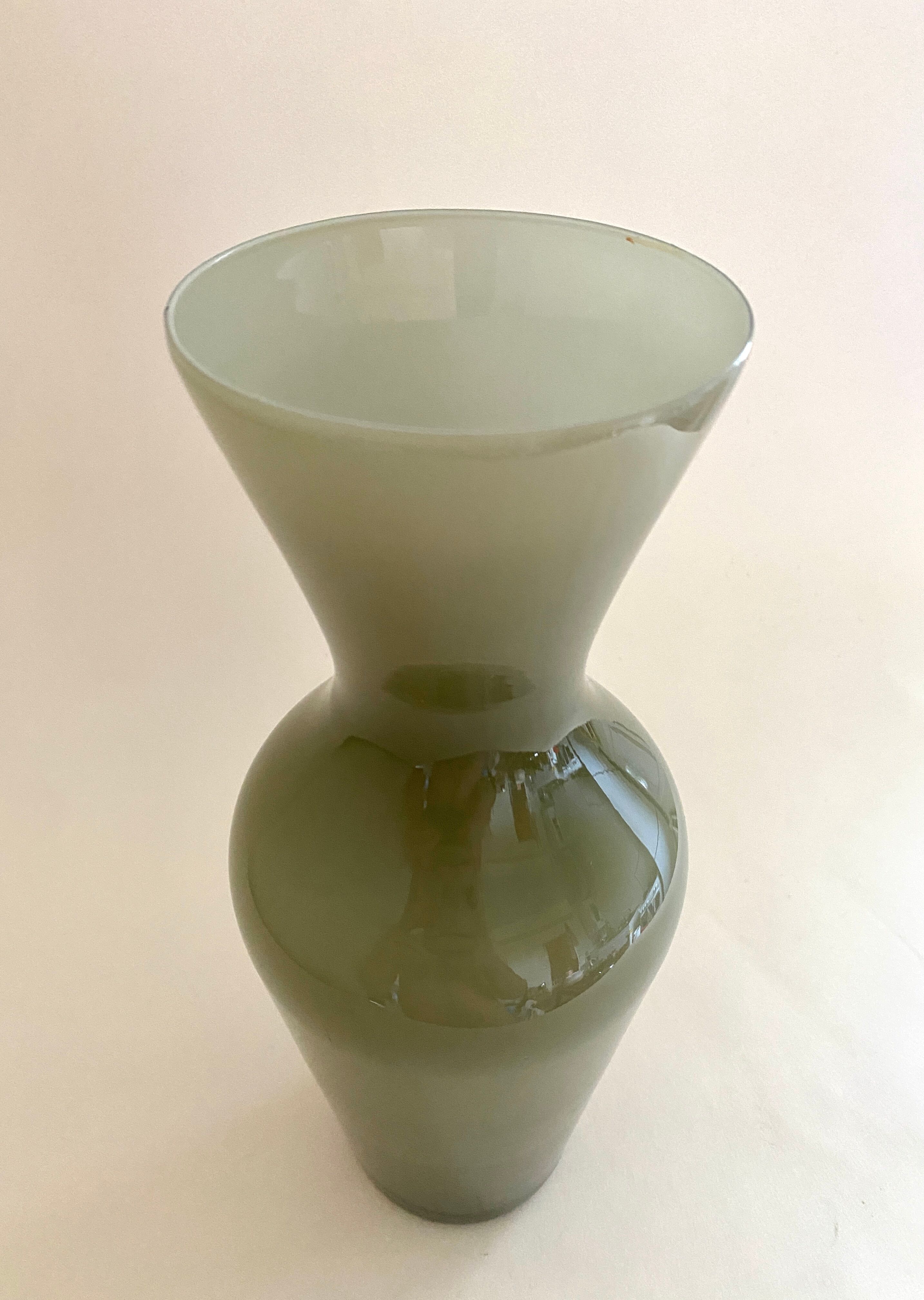 Opaline gray green vase