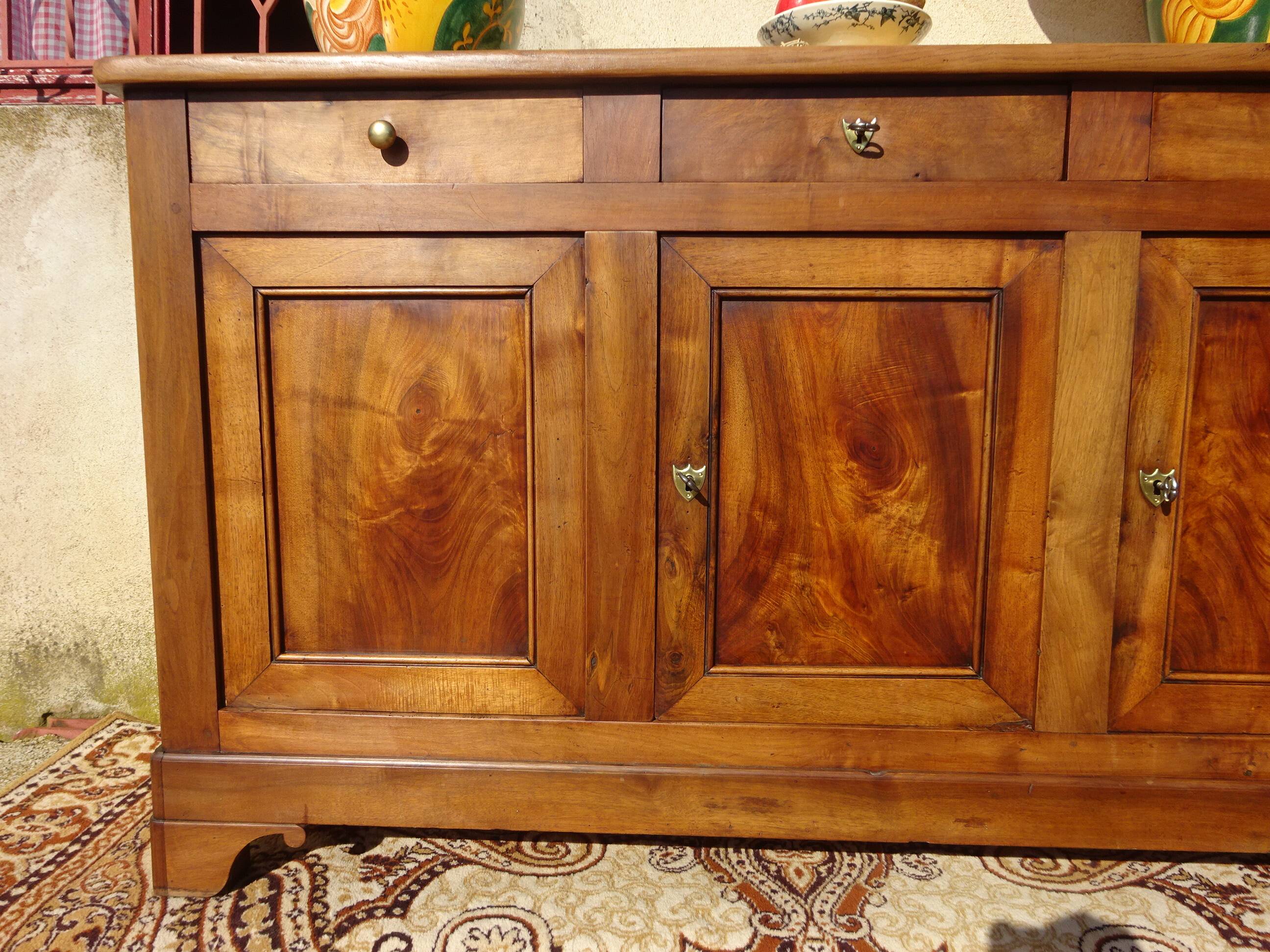 Antique Louis Philippe sideboard in solid elm