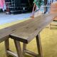Duo of oak farm benches