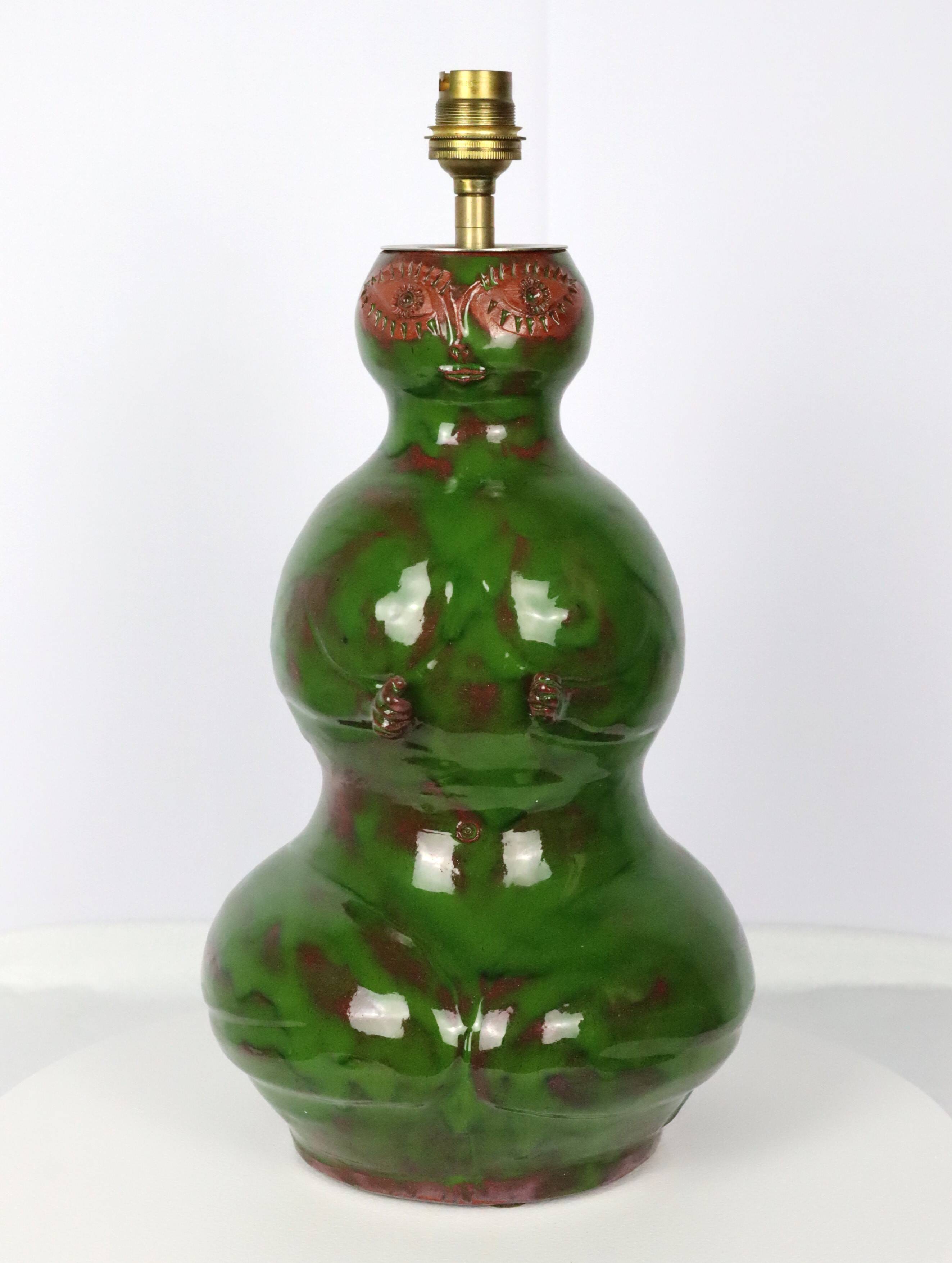 Michel Argans 1990 ceramic anthropomorphic lamp