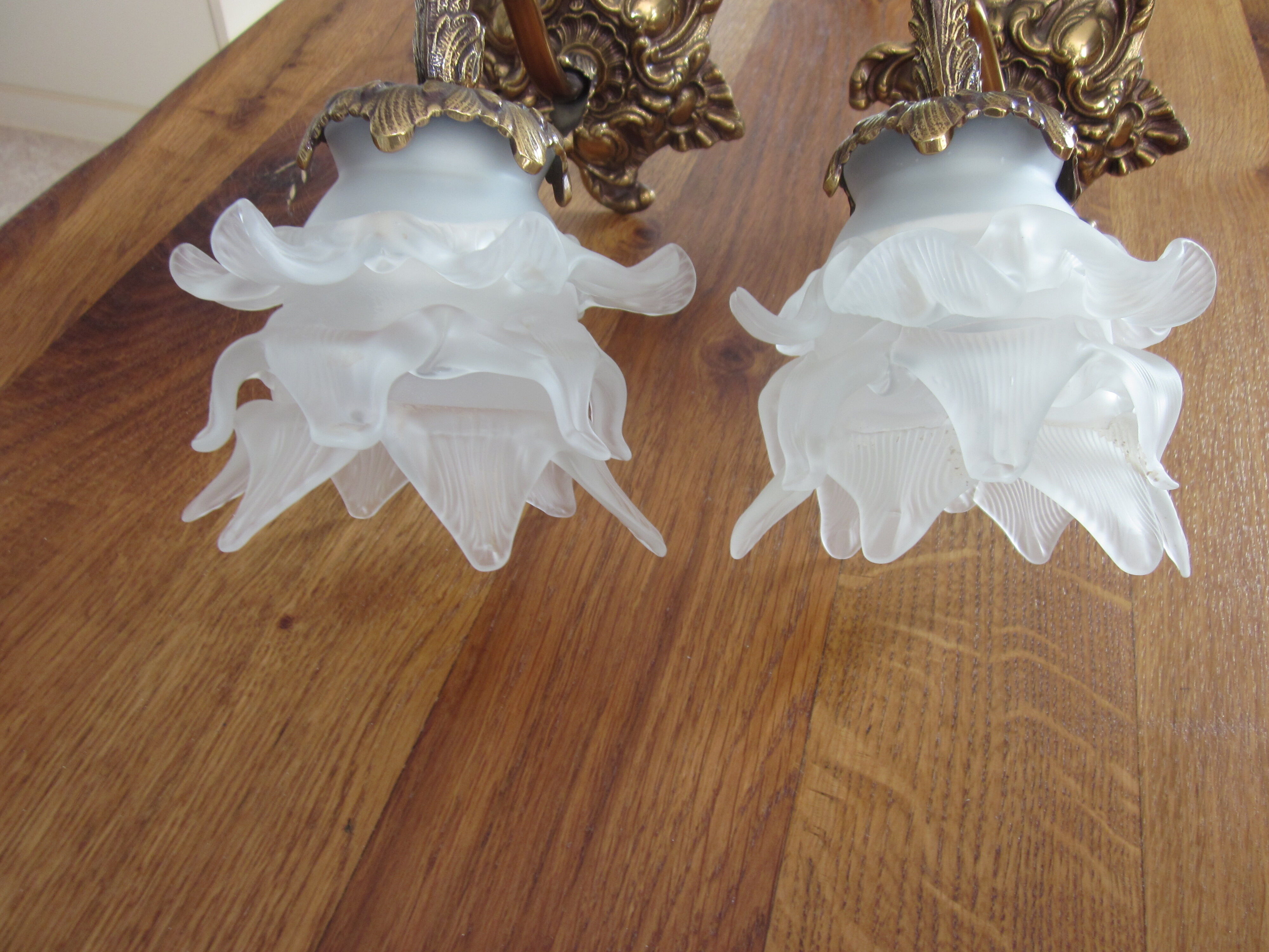 Paire d'appliques en bronze