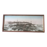 Gravure chromo - bateau de marine - cuirassé - navire de guerre ernest renan