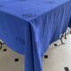 Vintage hand-embroidered tablecloth, floral patterns - Ocean blue - Linen - 160x155 cm