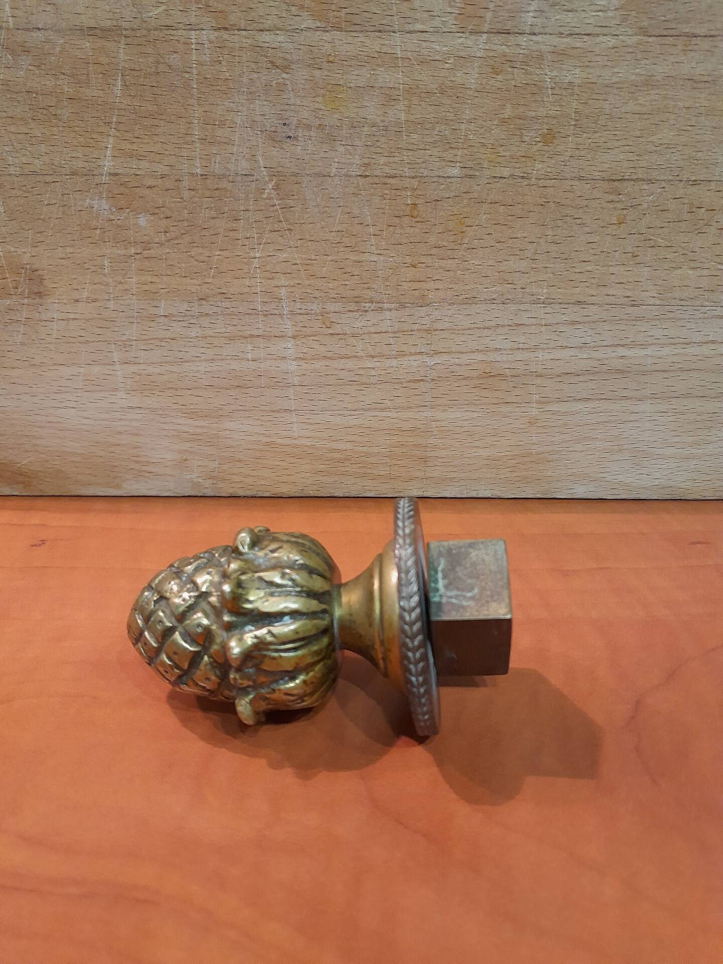 Door or antique furniture knob "Pine cone" in solid brass