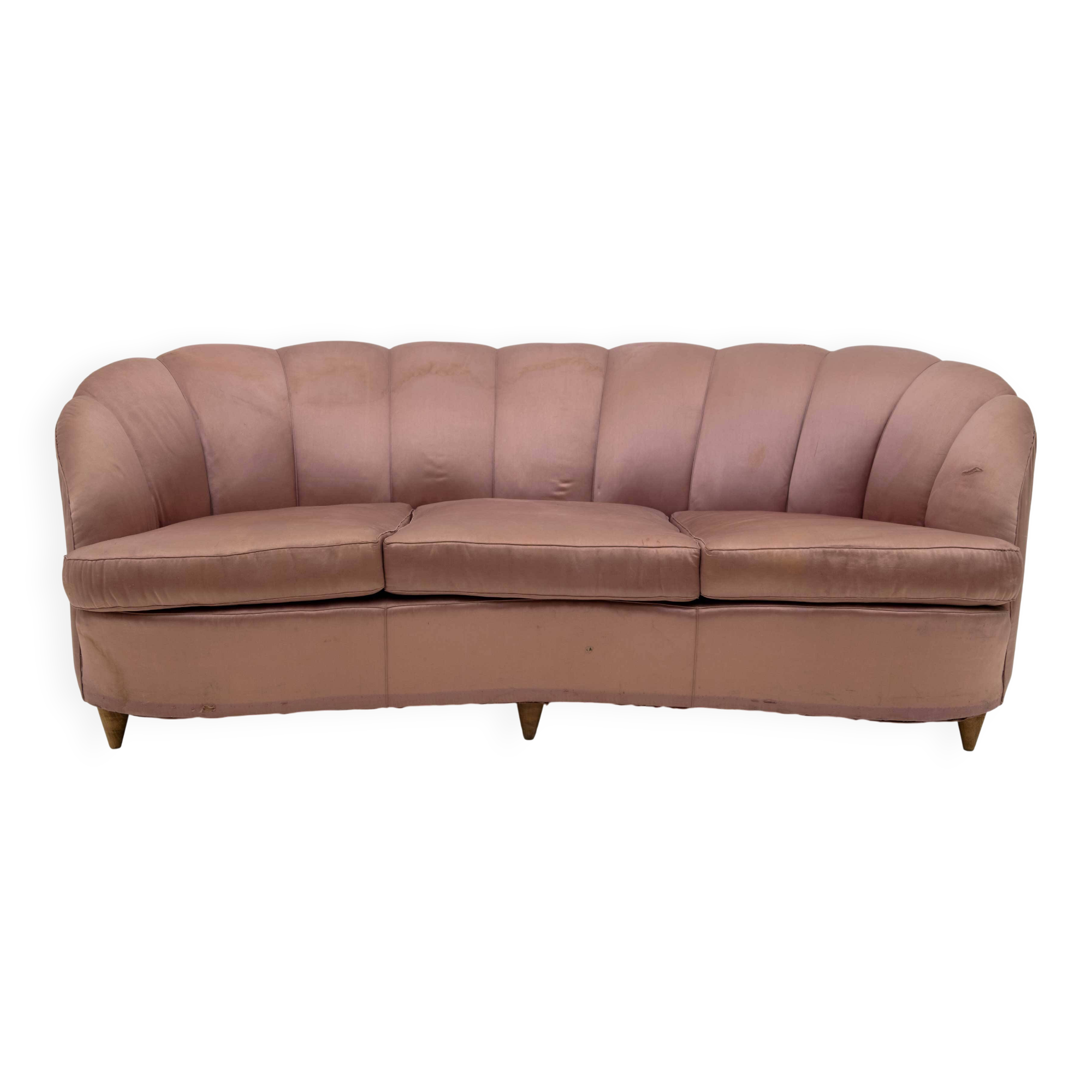 Gio Ponti Mid-Century Modern Rare Italian Curved Sofa "Casa E Giardino" 30