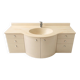 Vintage sculptural cream lacquered vanity unit with marble, 1980s.