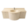Vintage sculptural cream lacquered vanity unit with marble, 1980s.