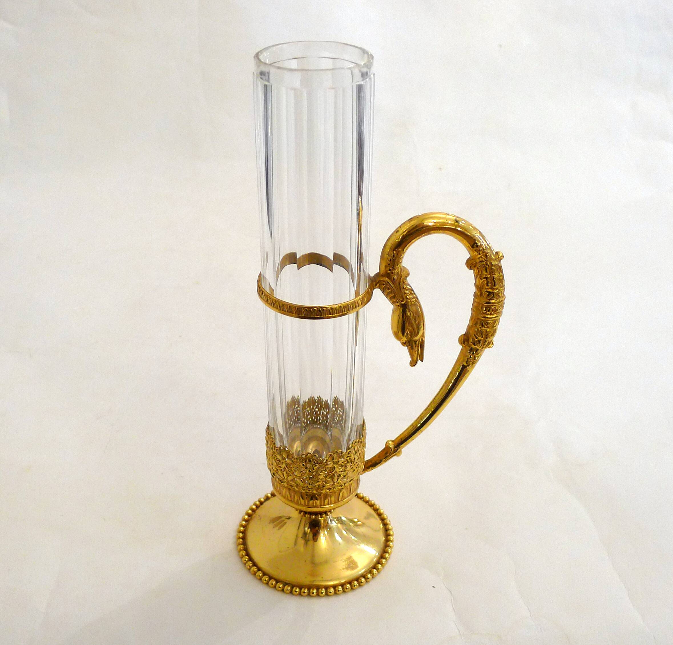 Swan neck soliflore vase in Empire style