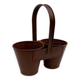 Double pot with metal handle hidden pot indian brocante