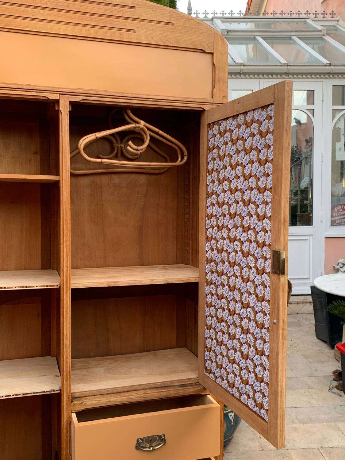 1920s Parisian Art Deco hotel wardrobe, removable