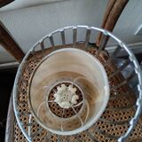 Chromed metal lamp with cylinders