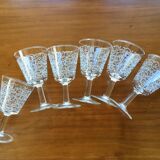 Set of 6 chissed port glasses