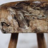 Brutalist bar stool in elm wood