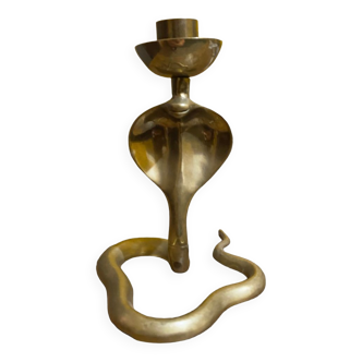 Brass cobra candle holder