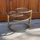 Vintage brass swivel coffee table in the style of Milo Baughman, 1970s