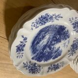 Set of 10 plates Digoin Sarreguemines model Romantic