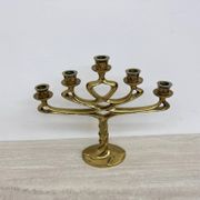 Mid-century large brutalist solid bronze candleholder, 1970s