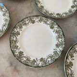 Doulton Burslem Melrose green English earthenware dinner service for 6 people