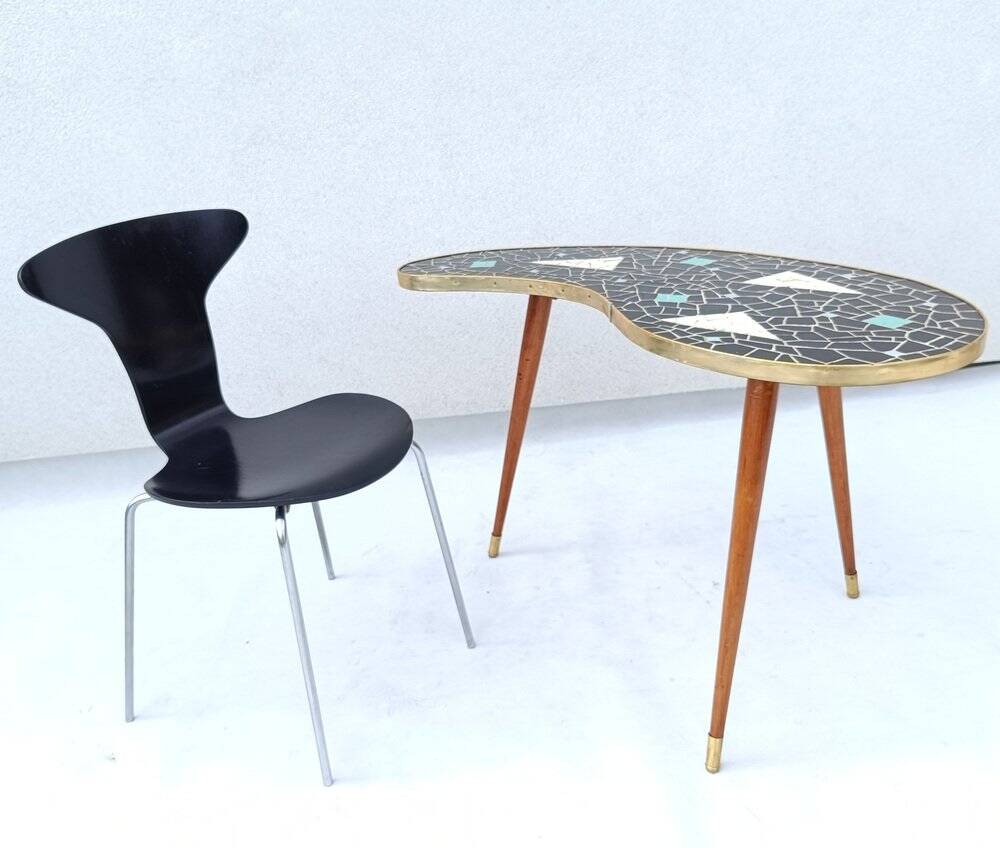 Kidney-shaped coffee table with mosaic top, 1950s