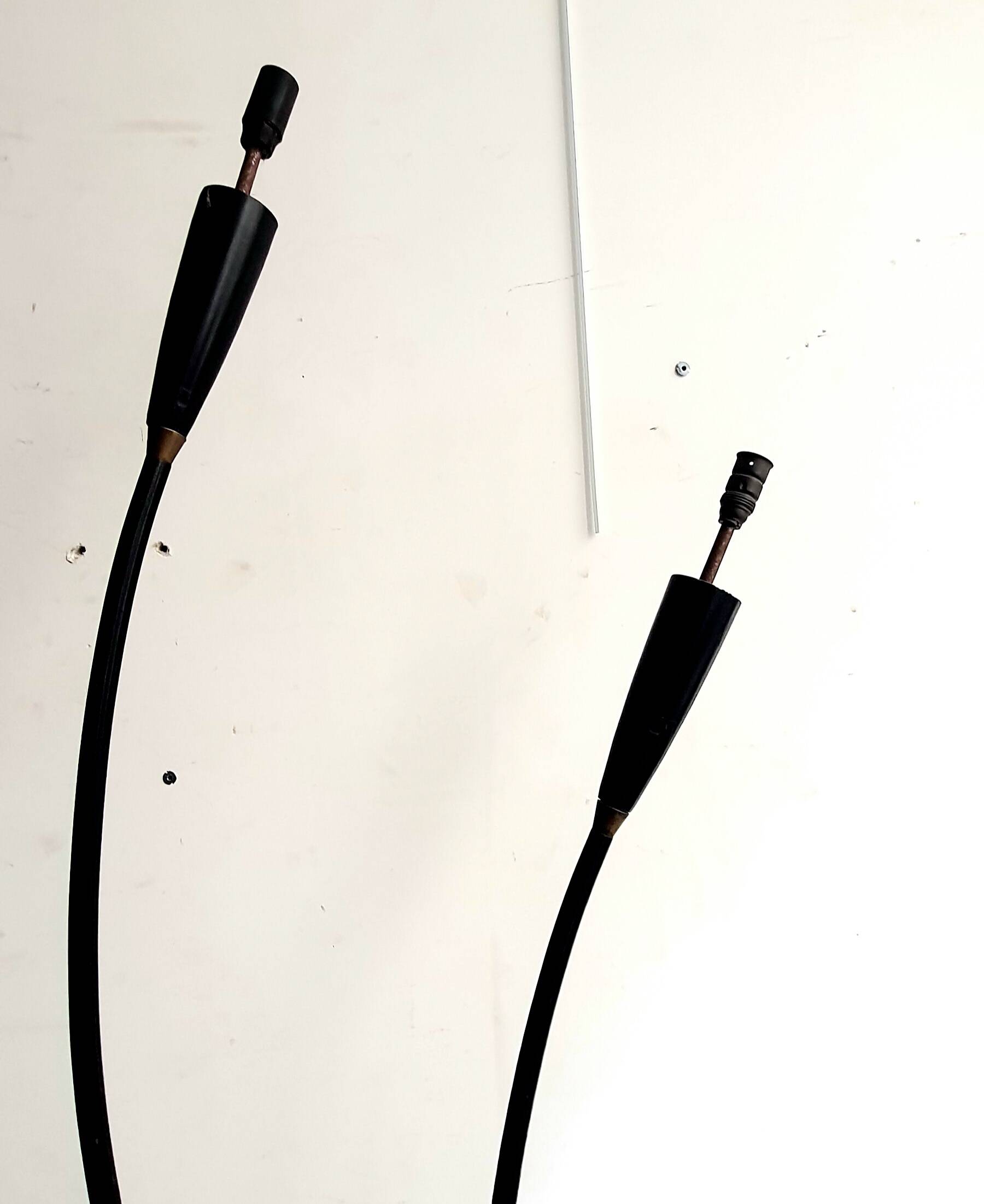 Vintage italian floor lamp from the 50s / 60s black lacquered metal and marble