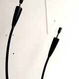 Vintage italian floor lamp from the 50s / 60s black lacquered metal and marble