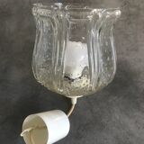 Vintage chandelier pendant lamp in molded glass tulip shape