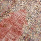 4x7 Red & Cream Vintage Area Rug 126x236Cm SK 17738