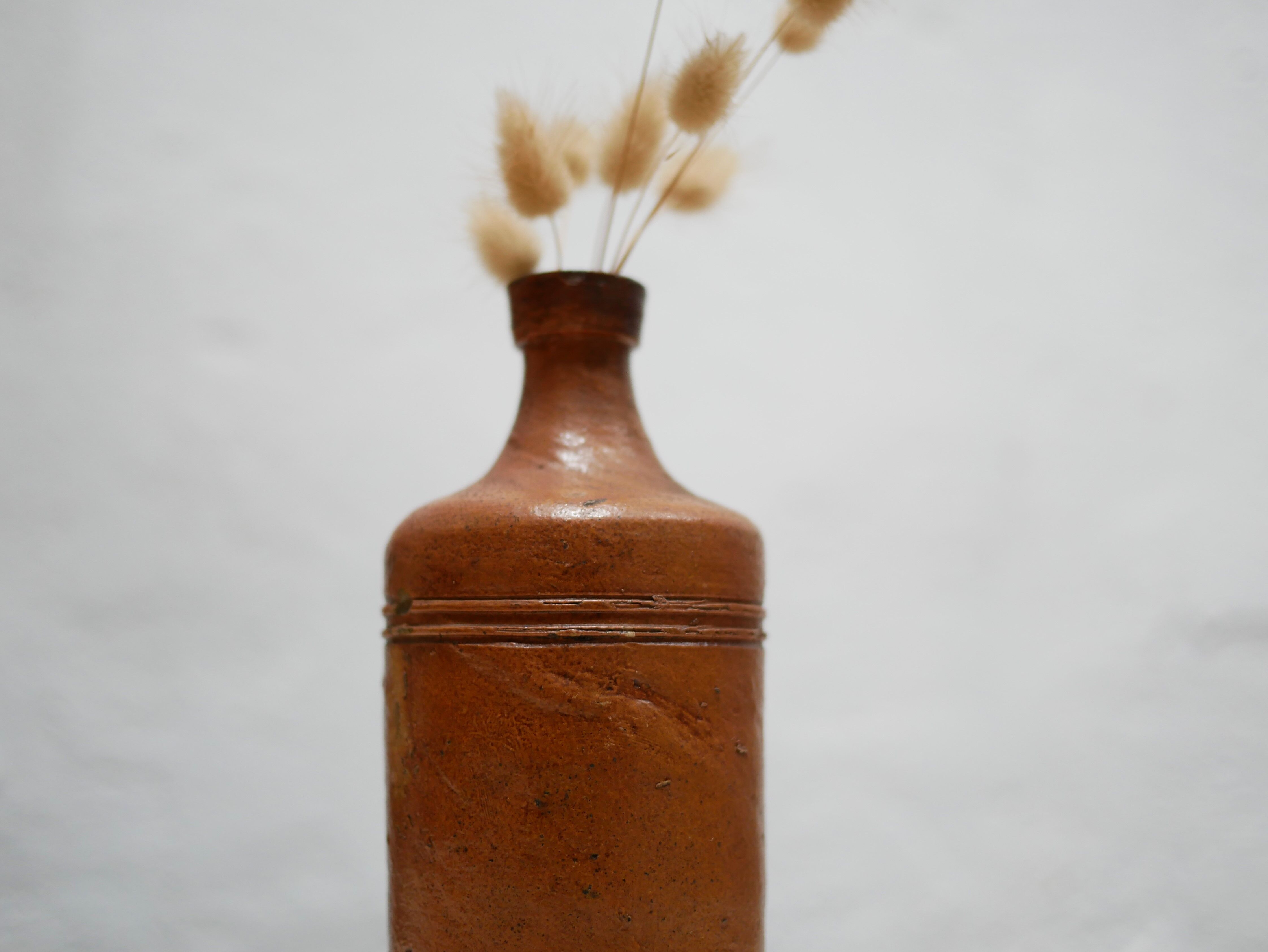 Bottle vintage glazed terracotta vase