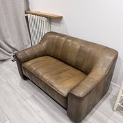 2-seater sofa De Sede DS 44 in brown buffalo leather
