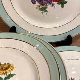 6 flat plates in half-porcelain Badonviller