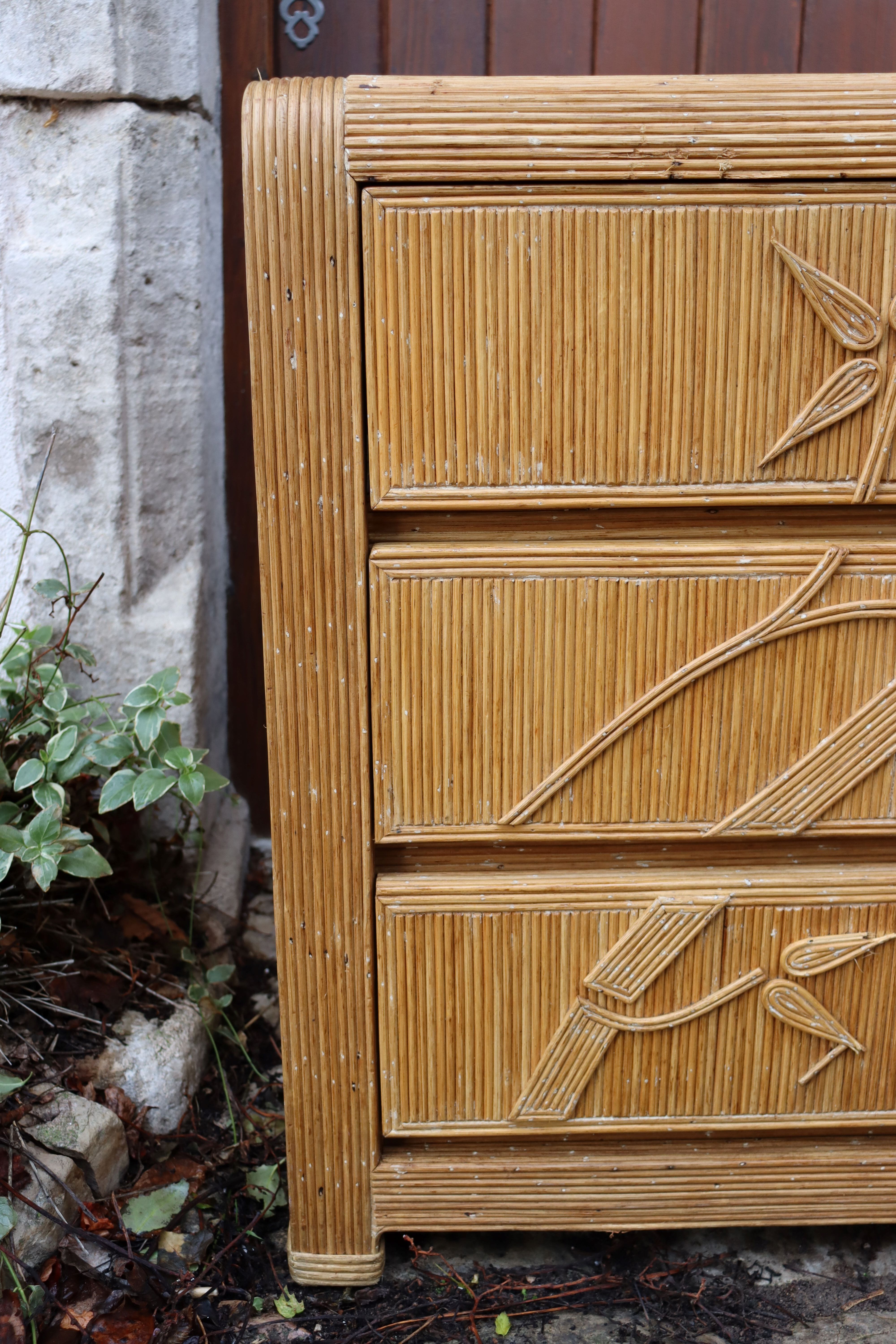 Rattan chest of drawers