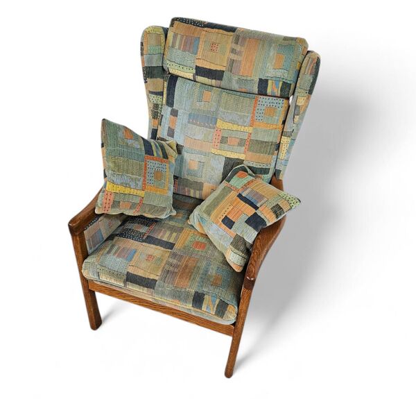 2 x Casala wingback / lounge / fauteuil en excellent état / 4 petits coussins / années 1960