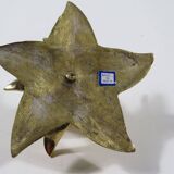 Ensemble de 7 bougeoirs en forme de fleur en laiton lourd brillant, 1970-1980