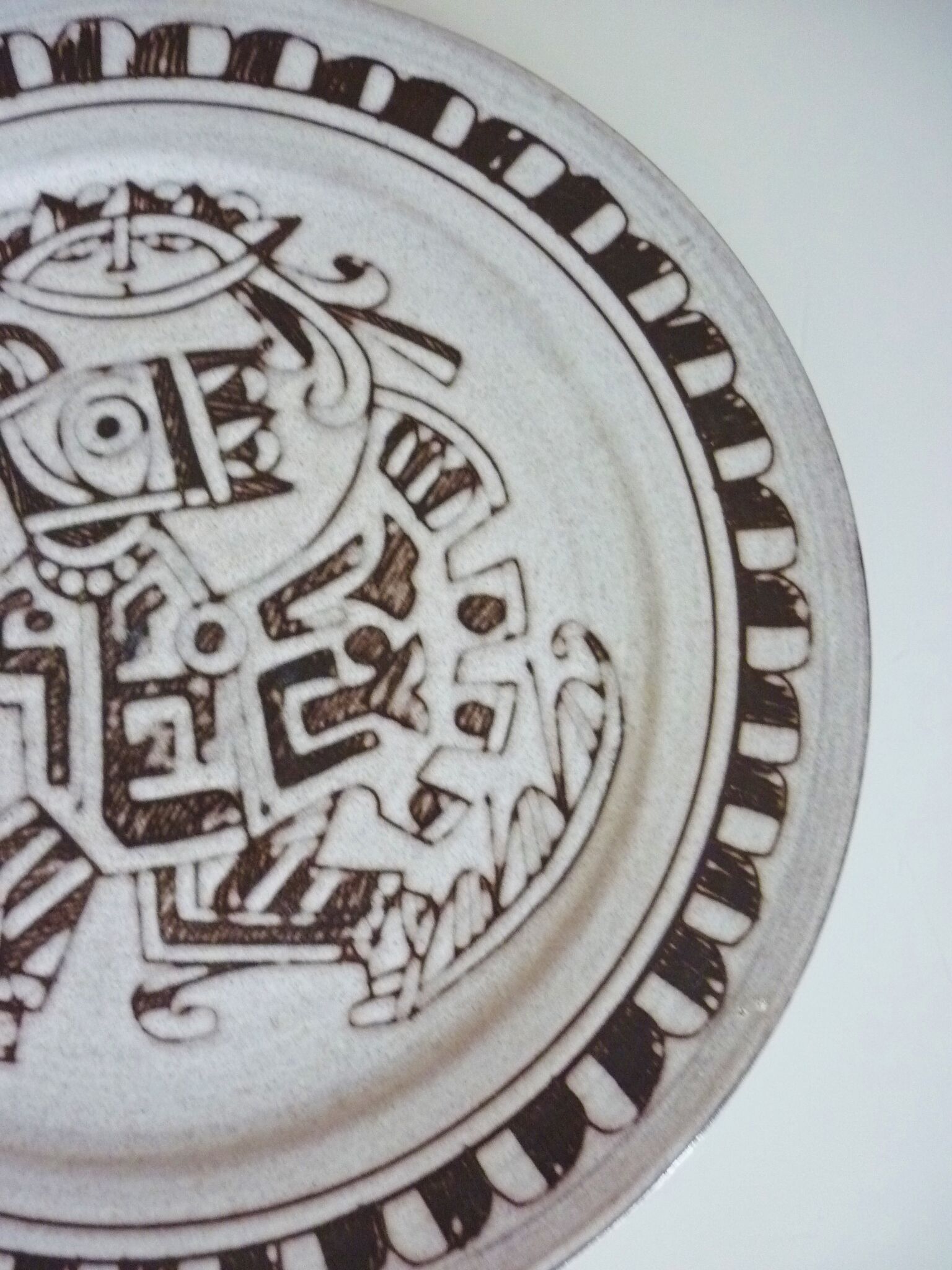Enameled ceramic art plate, signed La Tournerie, 1960s/1970s
