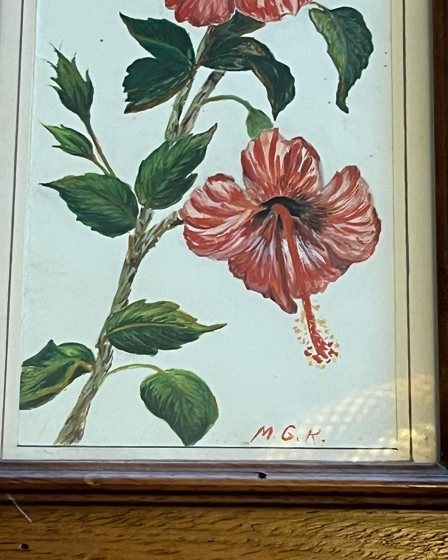Duo de peintures motif floral signés