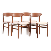 Chaises de salle à manger en teck danois par E. Larsen et Aksel Madsen, années 1960, ensemble de 4