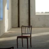 Set of 6 modern classic Danish dining chairs, oak with upholstered seats, 1950s.