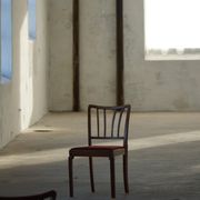 Set of 6 modern classic Danish dining chairs, oak with upholstered seats, 1950s.