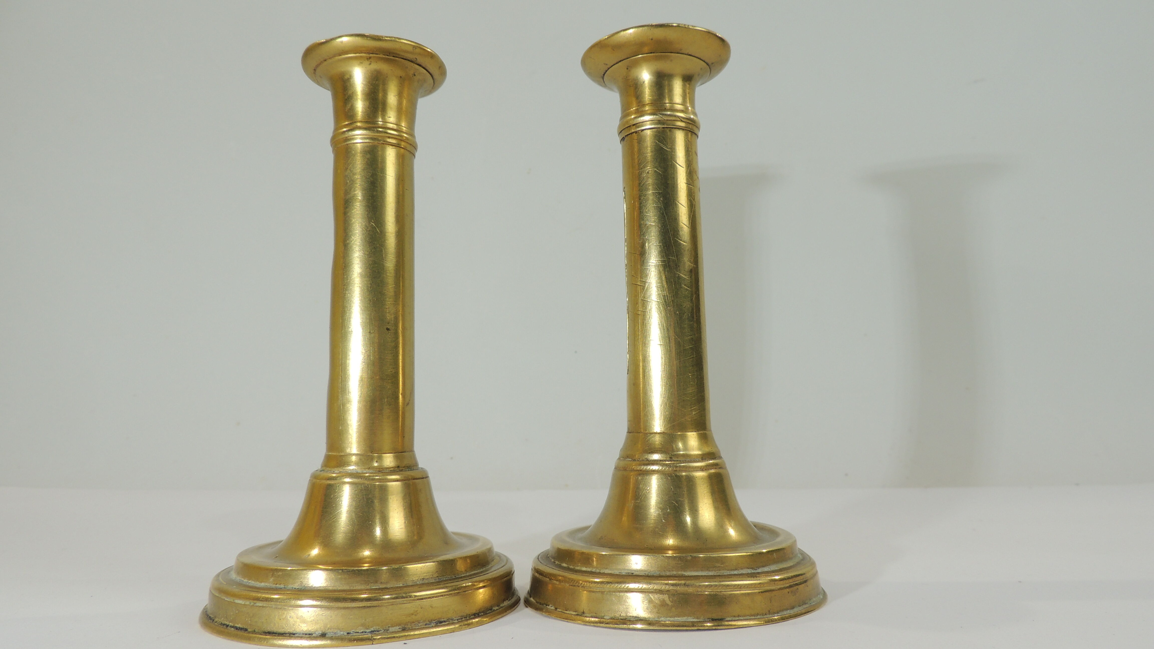 Pair of old candle holders brass vintage candle