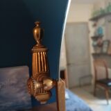 Oval mirror patinated brass frame art deco