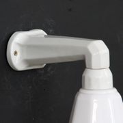 Wall lamp, swan collar porcelain, white opaline glass tulip, art deco, 1930