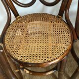 Rattan and cane bistro chairs