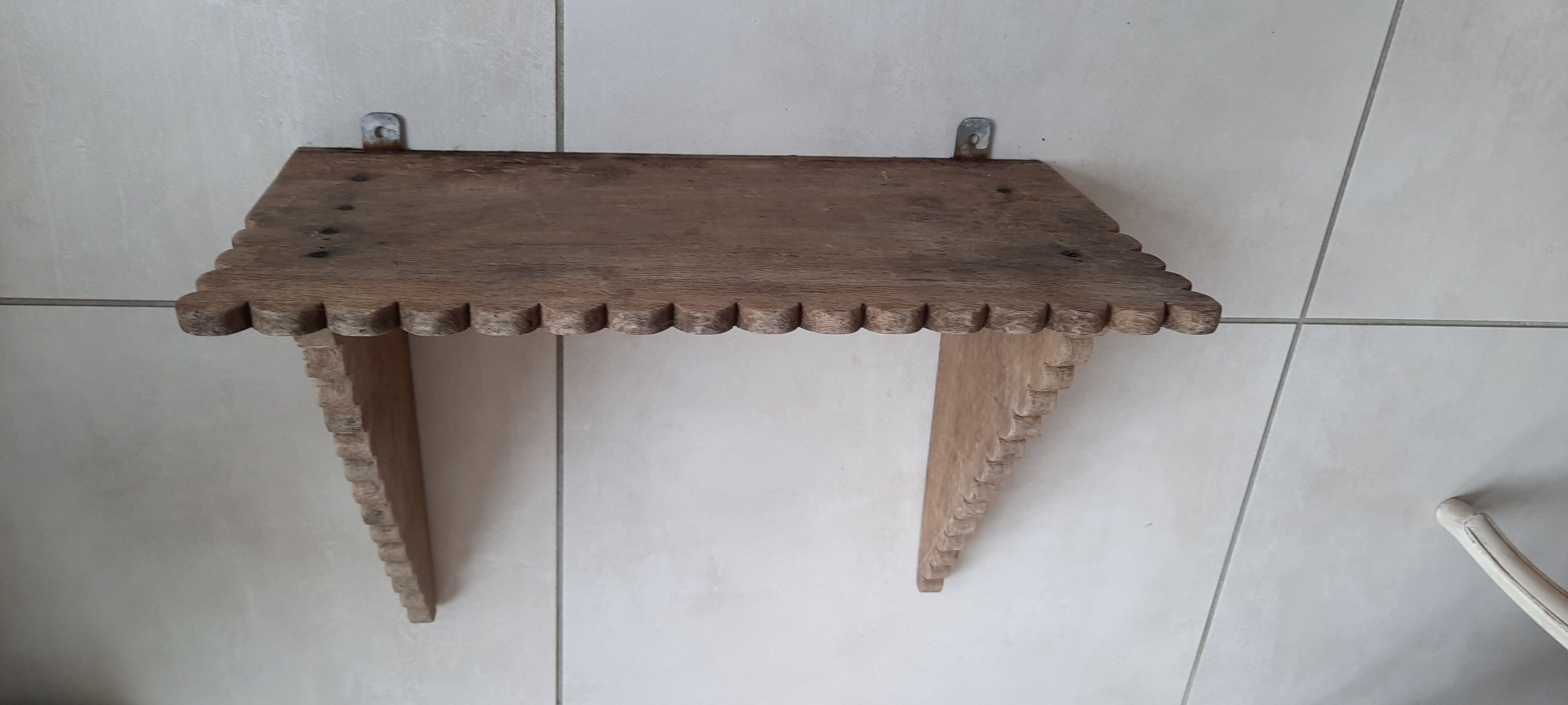 Antique wooden wall shelf