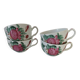 4 tasses scandinaves peintes main Arnold Wiig - Ostfriesland années 50-60