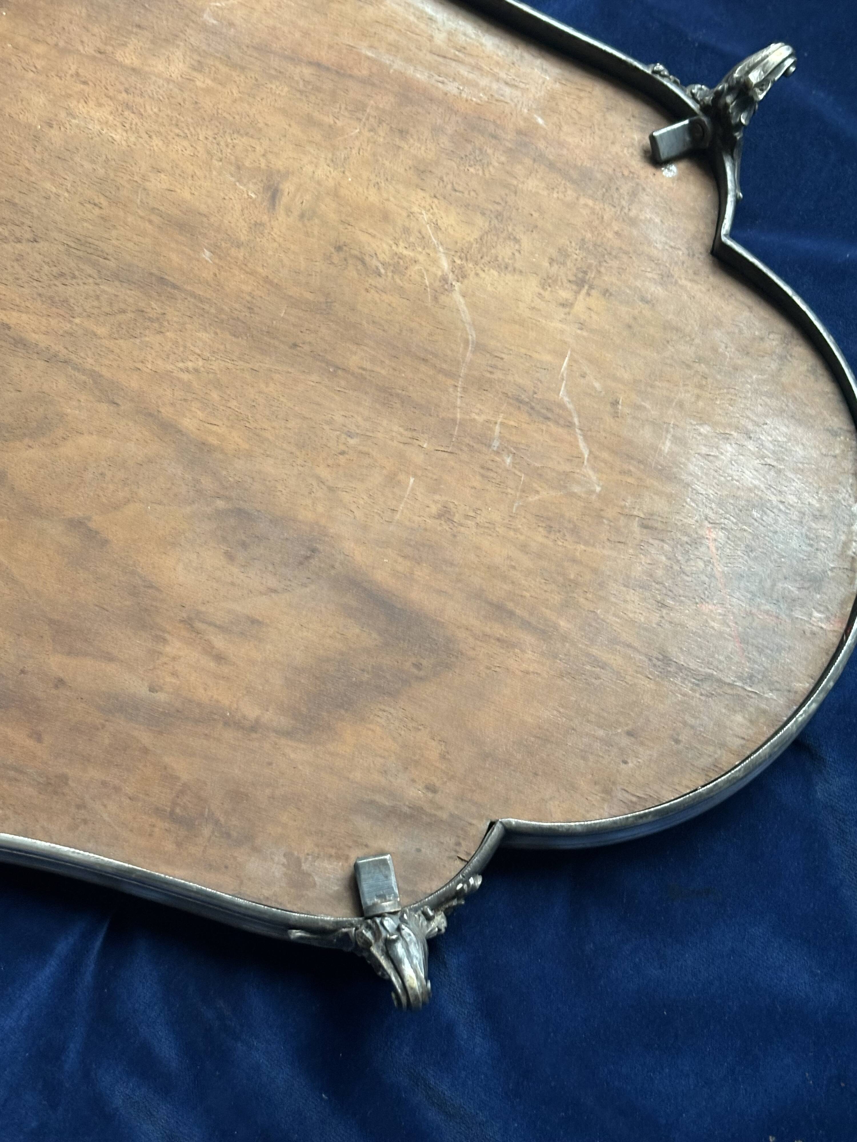 19th century mirror and silver table centrepiece