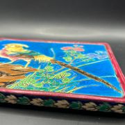 Trivet in cloisonné enamel from Longwy - pheasant design