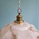 Art Deco pendant light in pink marbled opaline, Scailmont, 1920-30