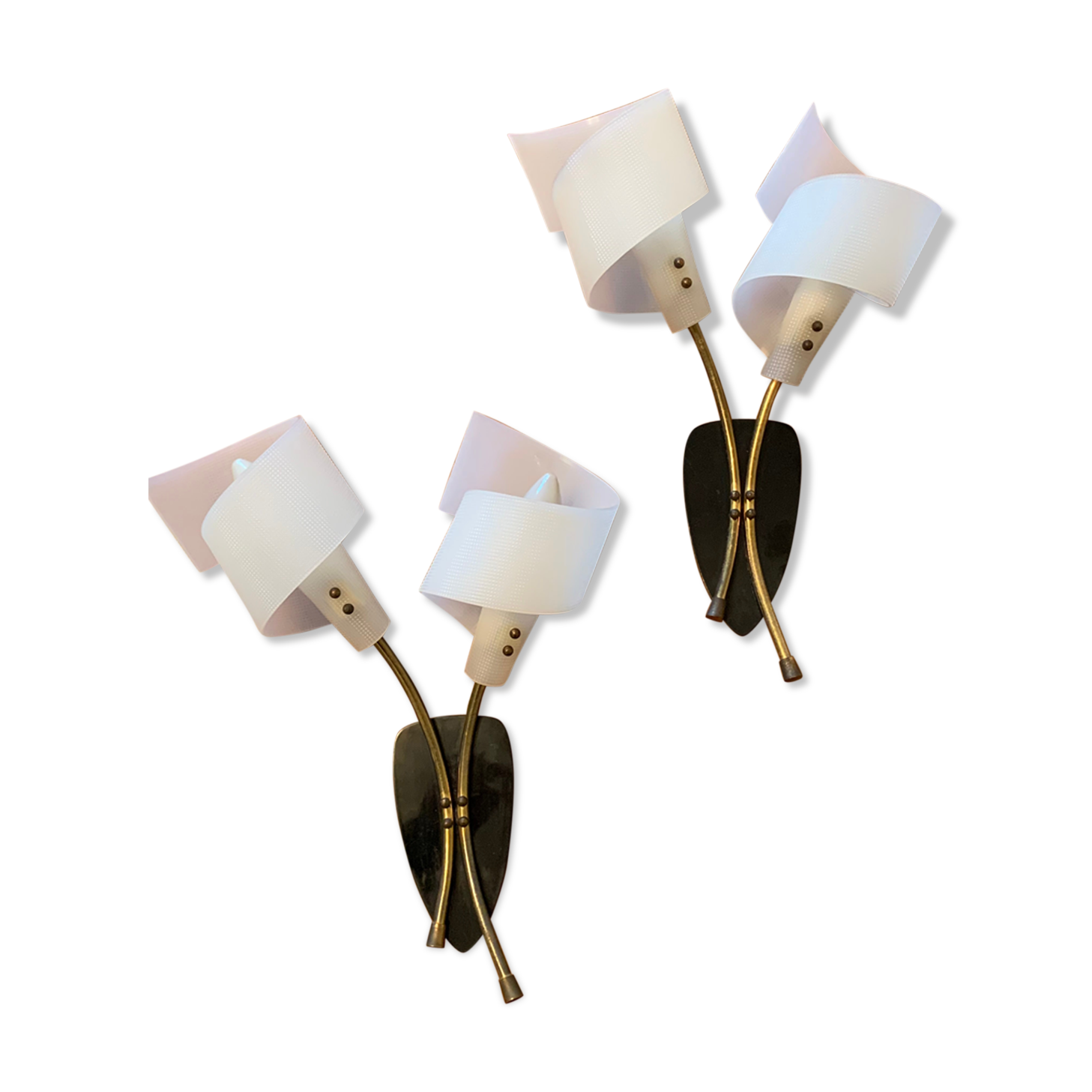 Pair of double wall lights 1950