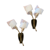 Pair of double wall lights 1950